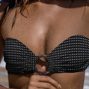 Berlook Polka Dot O-Ring Strapless Bikini TOP ONLY 61